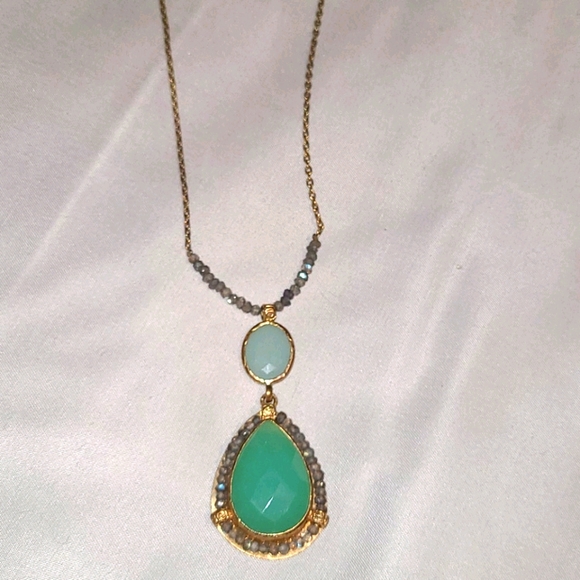 Boho Chalcedony Statement Necklace - Picture 3 of 6